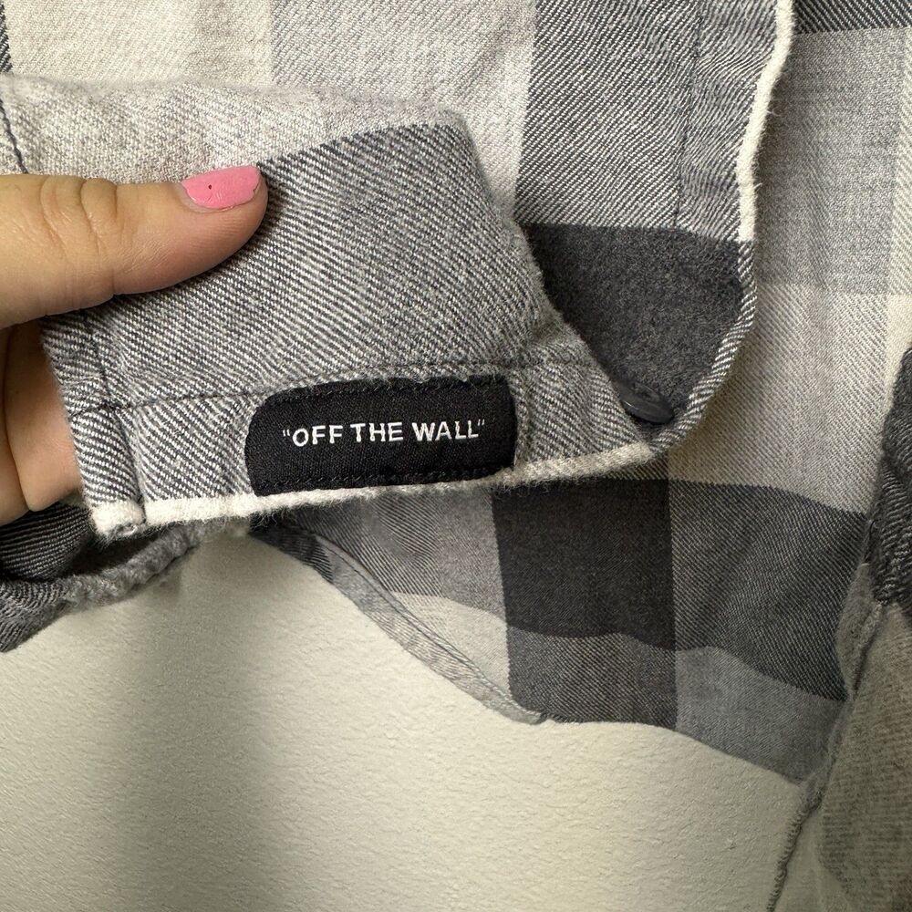 Vans Mens XL Black and White Buffalo Plaid Long Sleeve Flannel - Picture 5 of 13